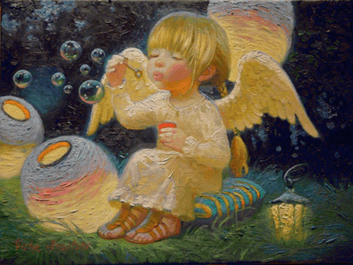Виктор Низовцев. Ангел - живопись, фентези, детское, девочка, ангел - предпросмотр