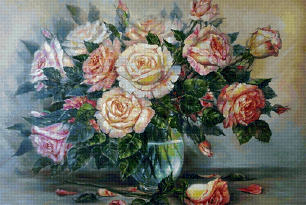 Boque, de rosas - rosas.pintura. - предпросмотр
