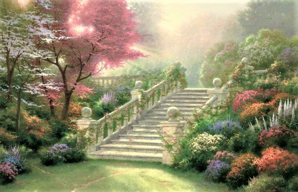 Garden stairs - пейзажи - оригинал