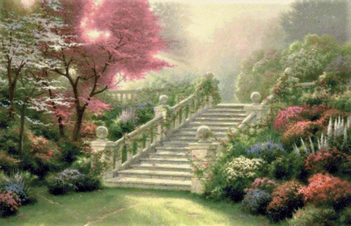 Garden stairs - пейзажи - предпросмотр