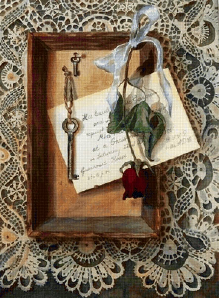 Натюрморт с розой - натюрморт, цветы, живопись, роза - предпросмотр