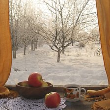 Схема вышивки «у зимнего окна»