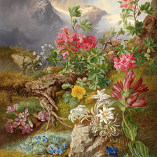 Оригинал схемы вышивки «Альпийские цветы» (№2186284)
