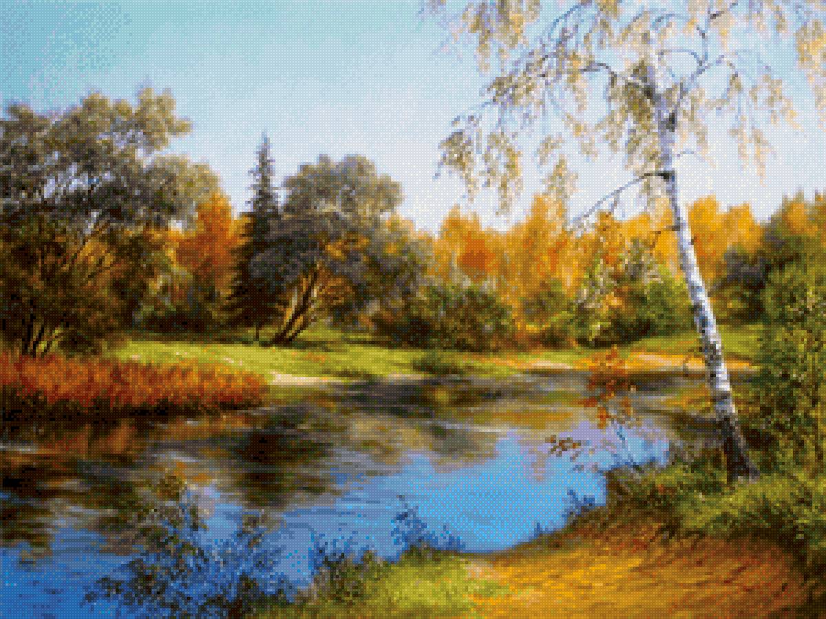 Пейзаж - река, пейзаж, лес - предпросмотр