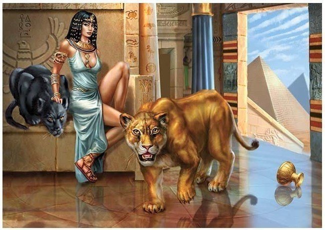 Египтянка - животные, девушка, египет - оригинал