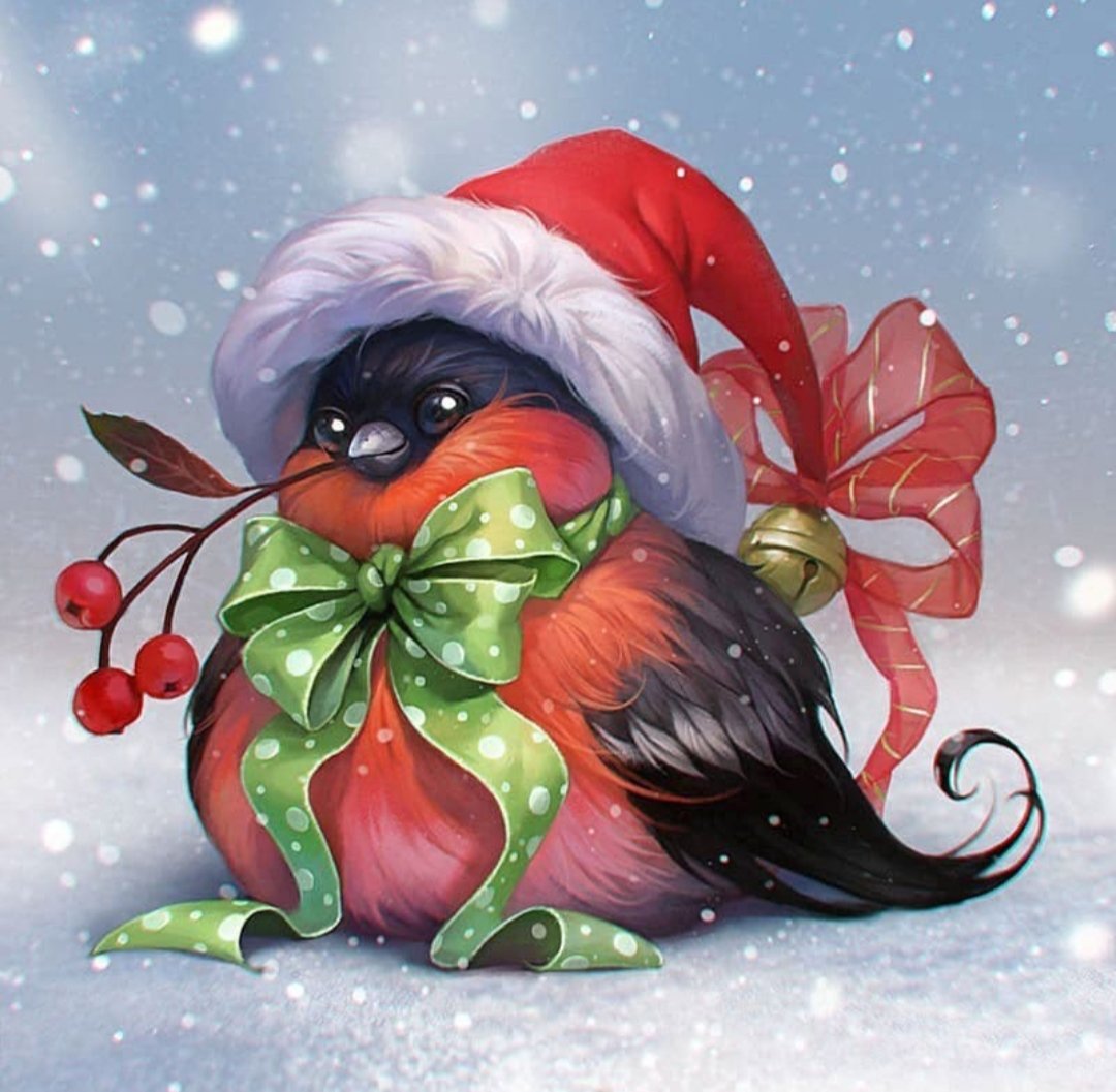 Снегирь Новогодний - снегирь, новый год - оригинал