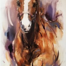 Схема вышивки «aquarela de cavalo»