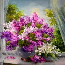 Схема вышивки «сирень»