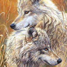 Схема вышивки «волки»