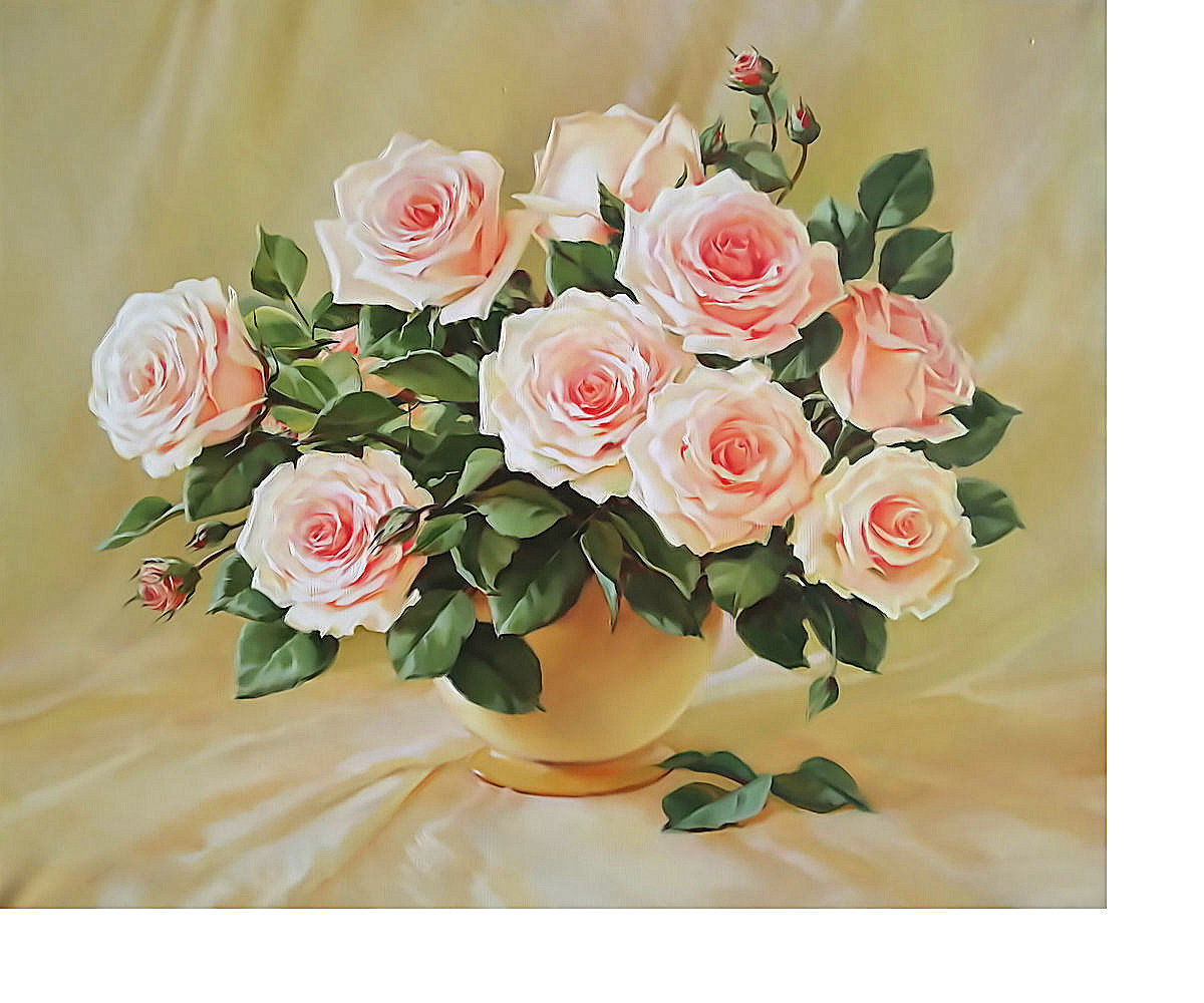Розы - цветы в вазе, розовые розы, цветы - оригинал