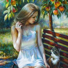 Схема вышивки «Встреча на лавочке»