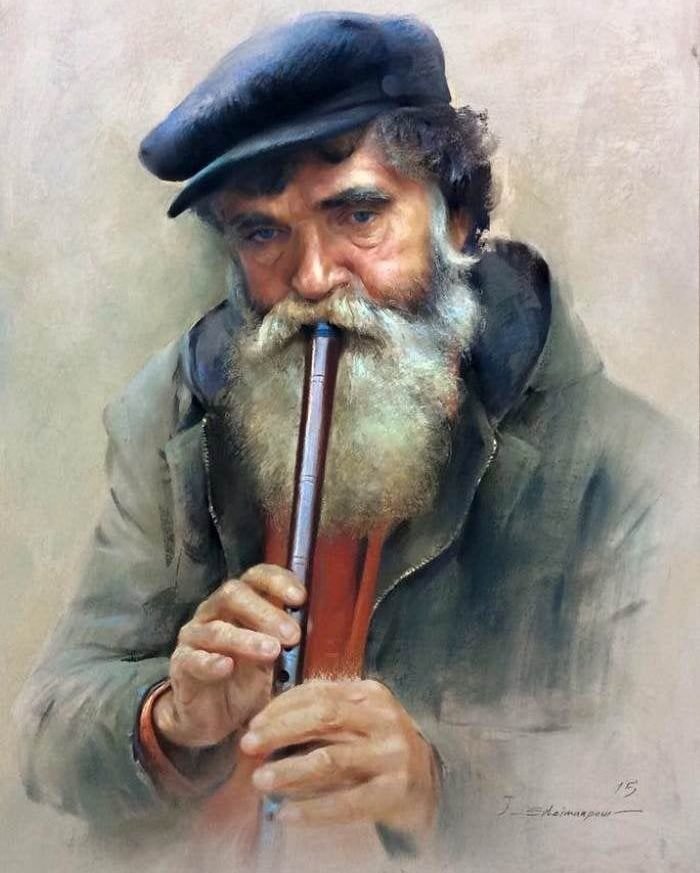 Старик с флейтой - музыка, старик, эмерико тот - оригинал