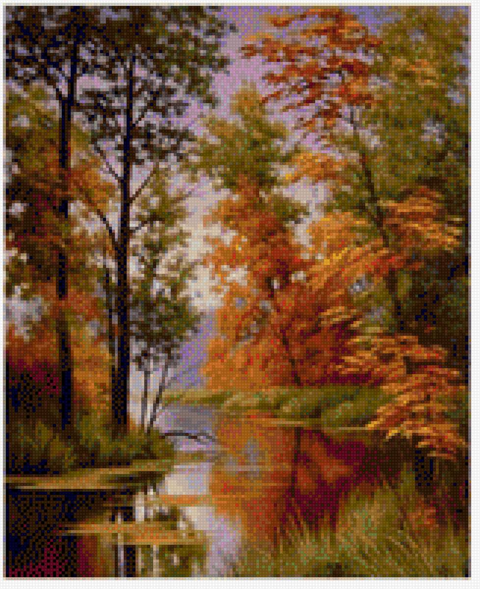 Осень в лесу - осень озеро деревья - предпросмотр