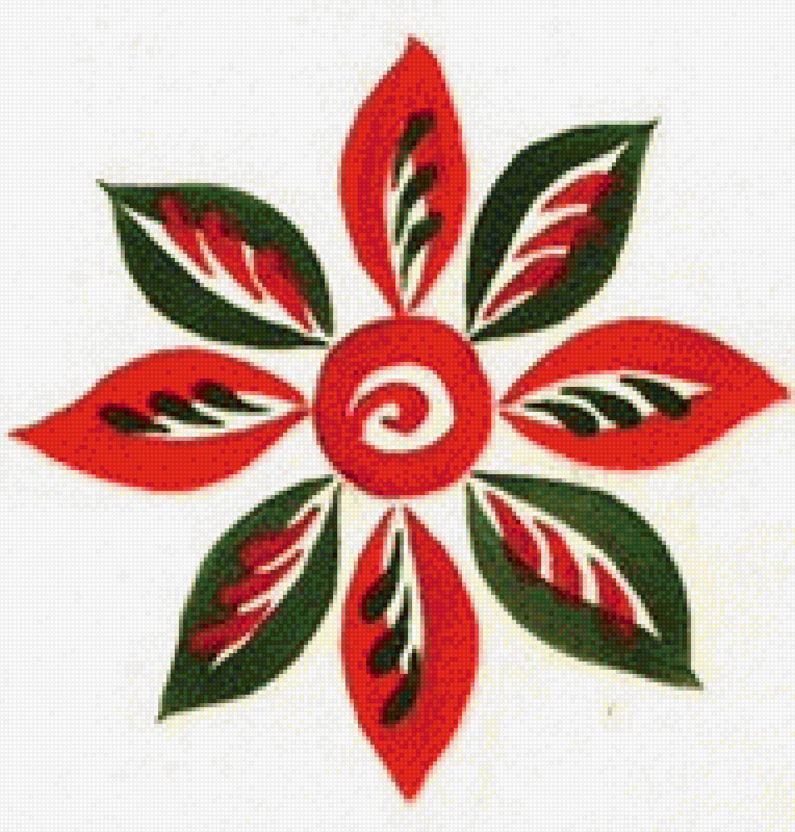 Роза - обвинская роспись - предпросмотр