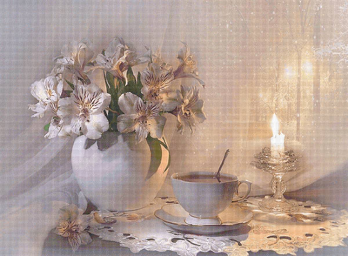 Уют - кофе, уют., свечи, цветы - предпросмотр