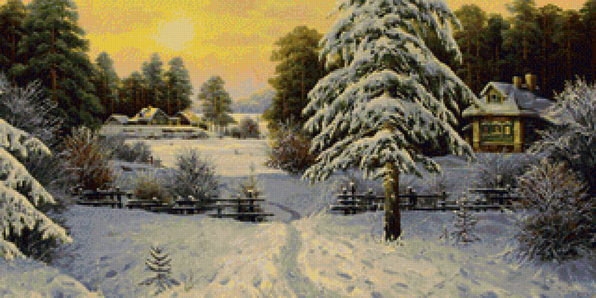 зима закат - предпросмотр