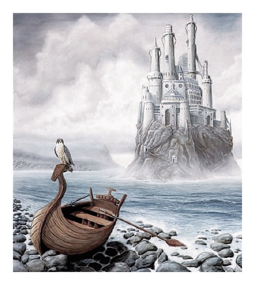 №2191778 - лодка, море, птица, замок - оригинал