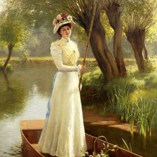 Схема вышивки «Леди с удочкой - это так по-английски»