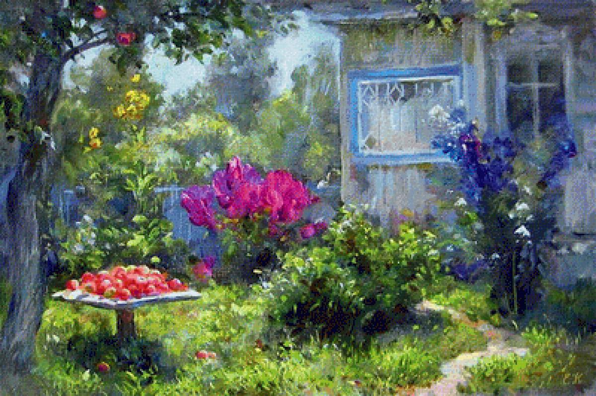 Дворик. Этюд - екатерина калиновская - предпросмотр