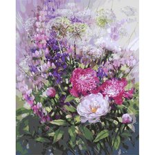 Схема вышивки «Пионы и люпины»