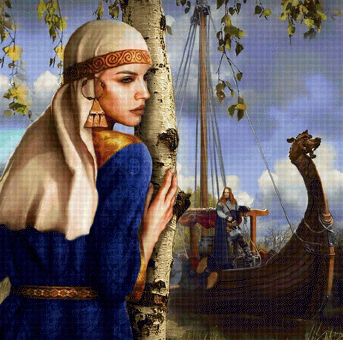 №2194265 - славяне, лодка, люди, река, сказки - предпросмотр