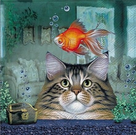 Кот - рыба, вода, кошки - оригинал
