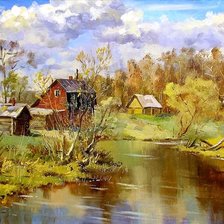 Схема вышивки «Май на озере»