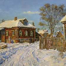 Схема вышивки «Январь: солнце на лето зима на мороз»