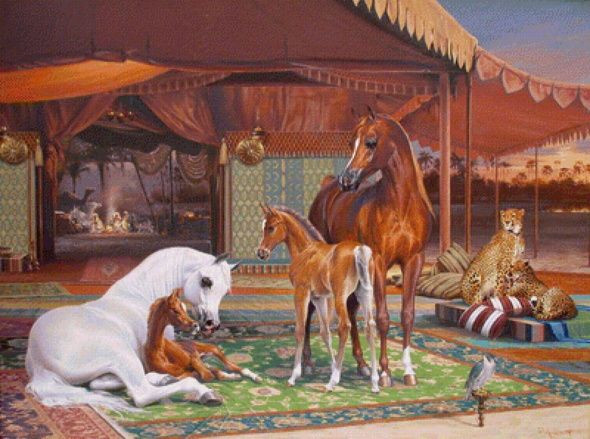 Арабские скакуны by Peter Smith. - лошади, художники, животные - предпросмотр