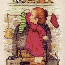 Схема вышивки «PONIENDO CALCETIN EN CHIMENEA SK»