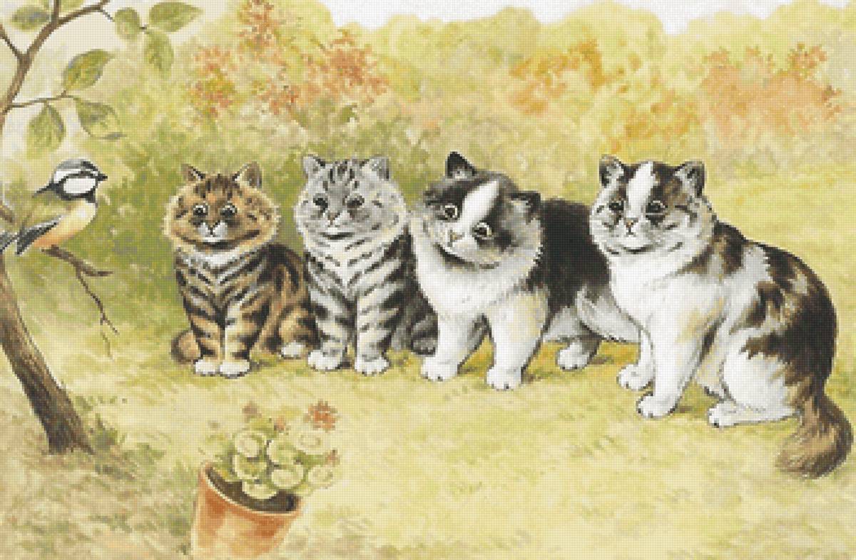 слушатели - птичка, коты - предпросмотр