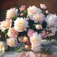 Схема вышивки «Пионы»