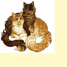 Схема вышивки «Серия "Коты". Пара»
