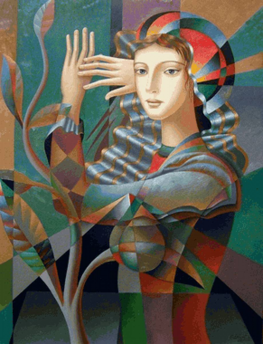 Menina, - gravura, arte - предпросмотр