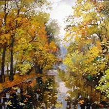 Схема вышивки «Пейзаж с отражением А.Лукаш»