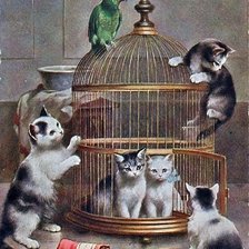 Схема вышивки «Ну что, поймали птичку?»