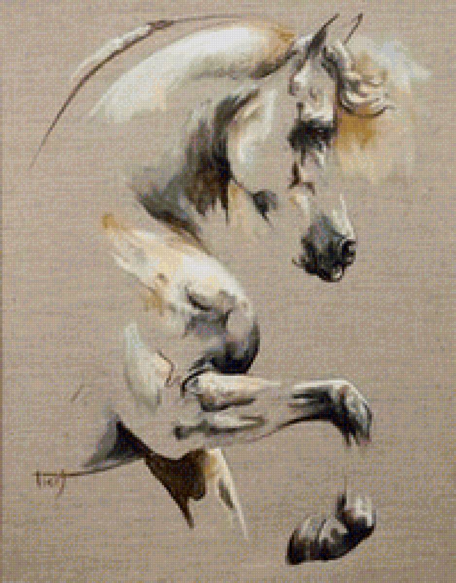 1 - кони, живопись., природа, настроение, лошадь, лошади - предпросмотр