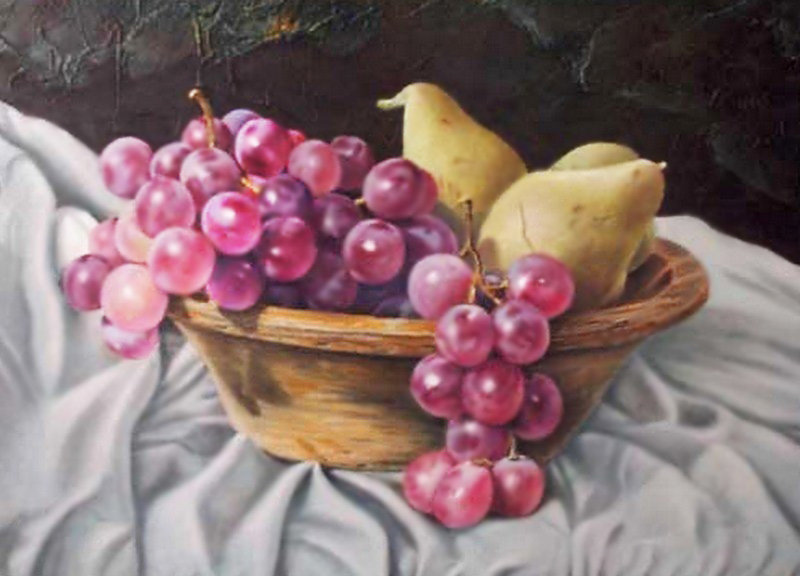 Натюрморт. - натюрморт, живопись., фрукты - оригинал