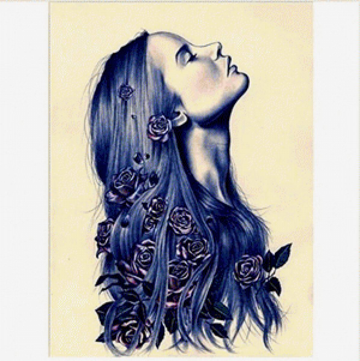 Mujer de pelo azul - предпросмотр