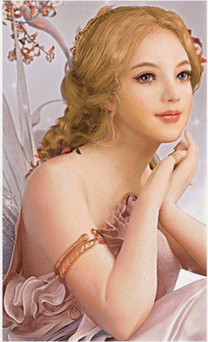 Портрет феи - молодость, портрет, красота, цветы, фея, лицо, женщина, девушка - предпросмотр