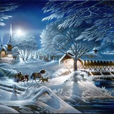 Схема вышивки «Noite , de inverno.»