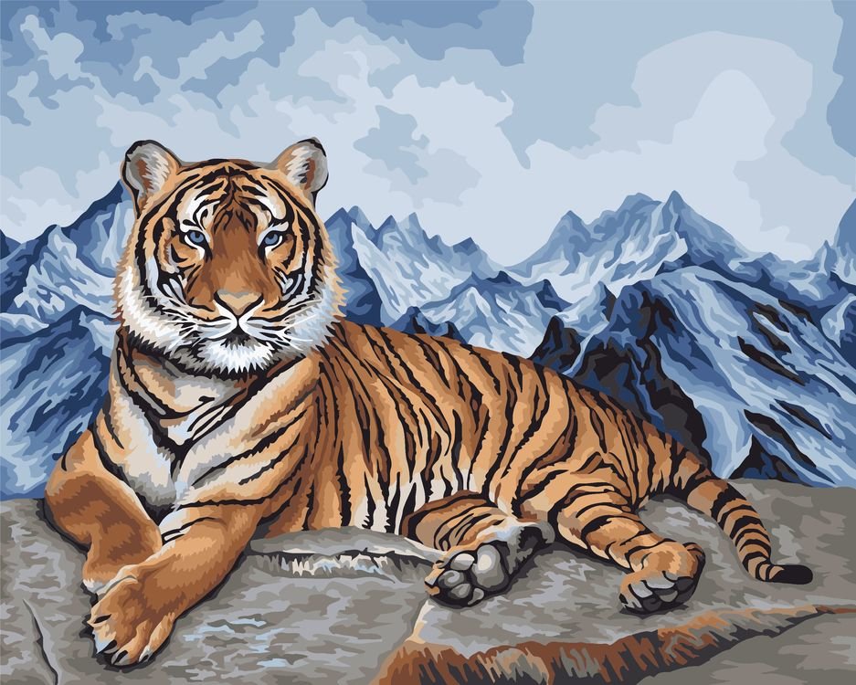Tigre, nas montanhas, - montanhas, animais.tigre - оригинал