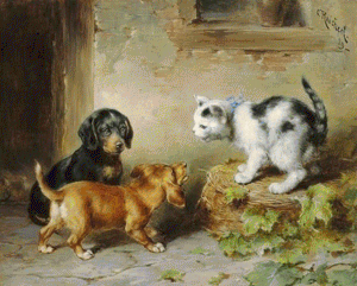 Критический момент - карл райхерт, художник-анималист - предпросмотр