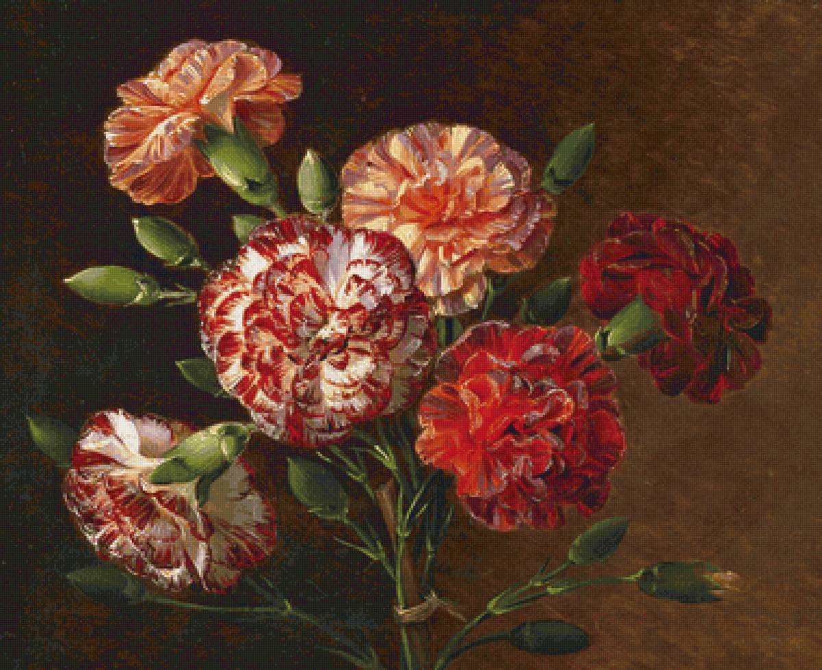 Buque, de cravos. - flores. - предпросмотр