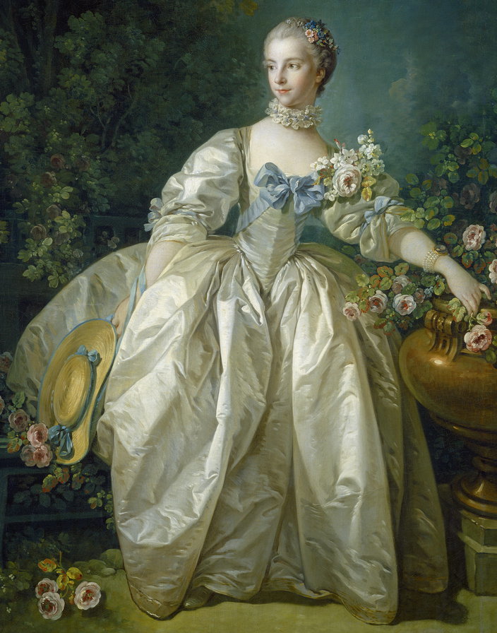 Франсуа Буше - Мадам Бержере - девушка, дама, цветы, женщина, портрет - оригинал