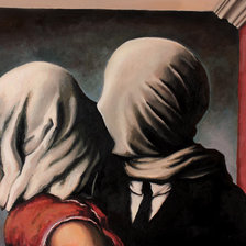 Схема вышивки «Рене Магритт "Влюбленные"»