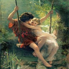 Оригинал схемы вышивки «На качелях» (№2200694)