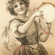 Схема вышивки «Девушка с бубном»