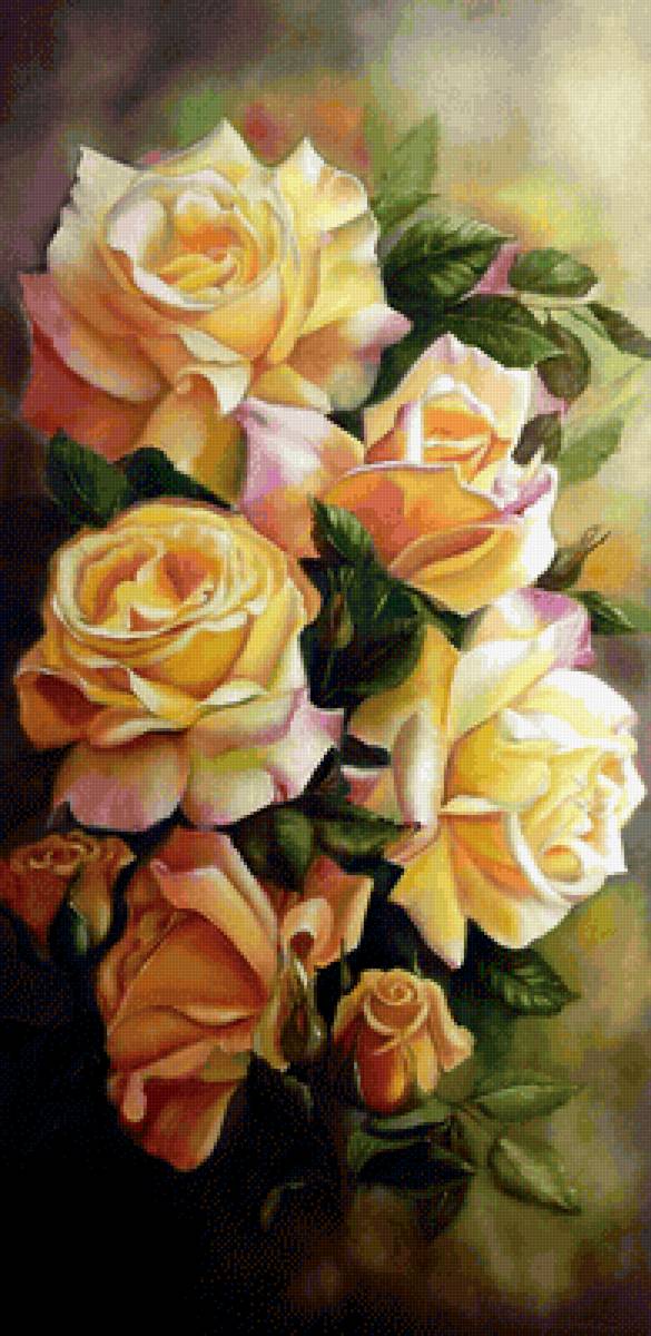 Розы - цветы, розы, живопись - предпросмотр