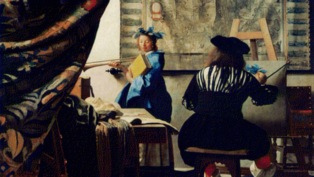 Johannes Vermeer The Art of Painting - johannes vermeer, holland, the art of painting, people, painting - предпросмотр